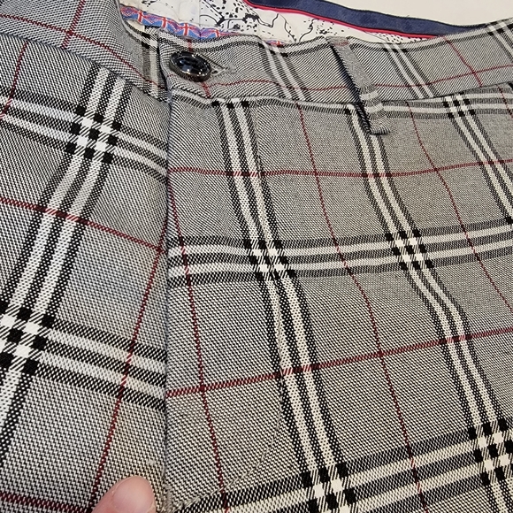Tailored Recreation Premium Plaid Trouser Pants Black Gray SIZE 35-28 - Picture 10 of 15